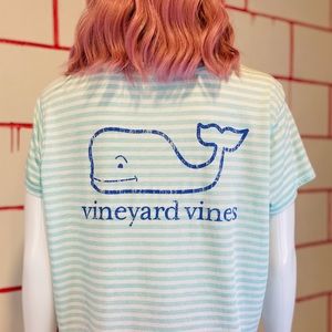Vineyard Vines Short Sleeve Vintage Whale 🐳 Pocket Striped Tee